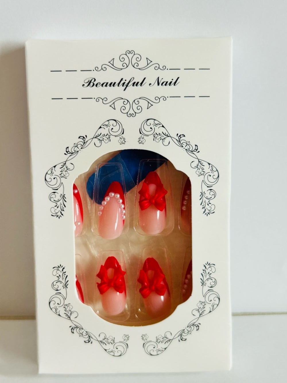 Beautiful Nail Red Bow Press-On Nails